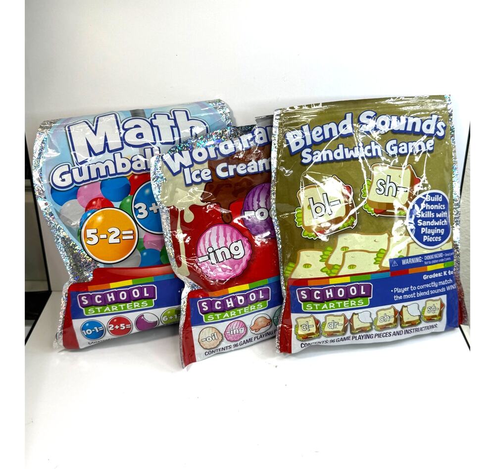 Set of Three School Starters Play & Learn Sets Phonics Math Complete Open Sets
